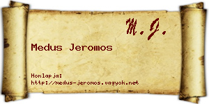 Medus Jeromos névjegykártya